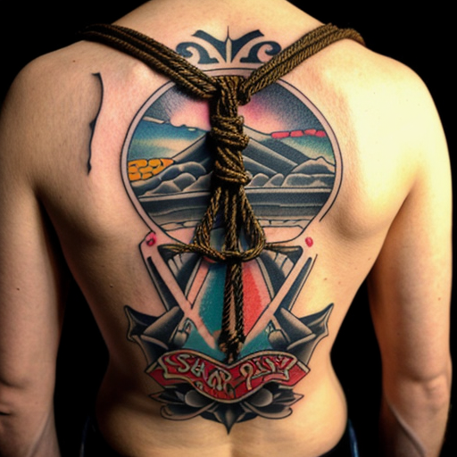 a noose hanging around the neck of a beer bottle, in the style of sailor Jerry American traditional tattoo