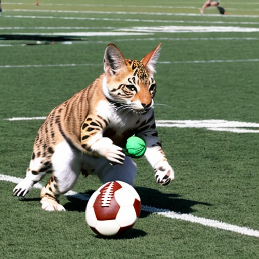 animal playing football
