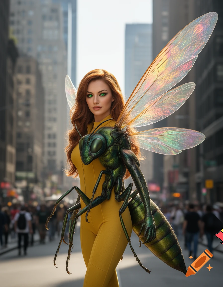 April O’Neil as an insect-woman 