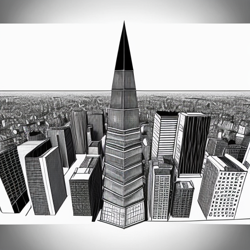 german expressionism city with an exagerated architexture and distorted lines with a dark tone
