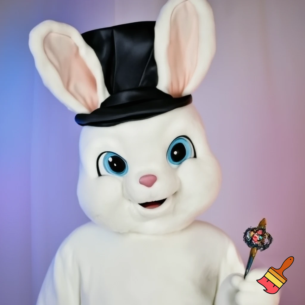 Easter bunny mascot costume top hat magic toy special top hat