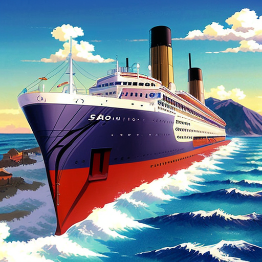 Small 1900s ocean liner