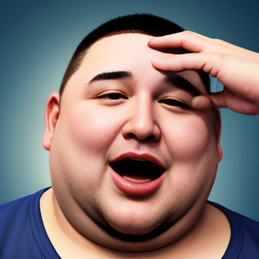 fat america guy giant chin wobbling 