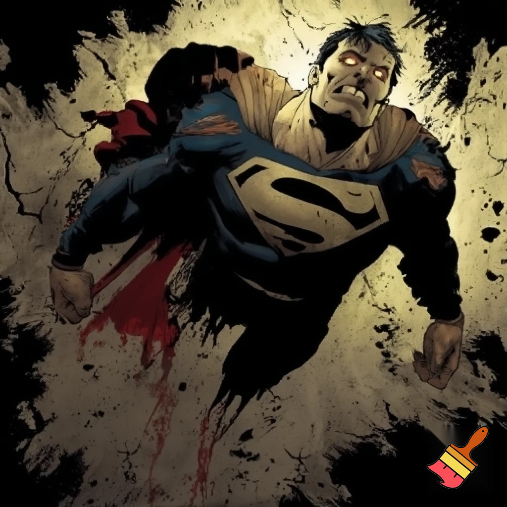 Superman in the style of Stephen Gammell