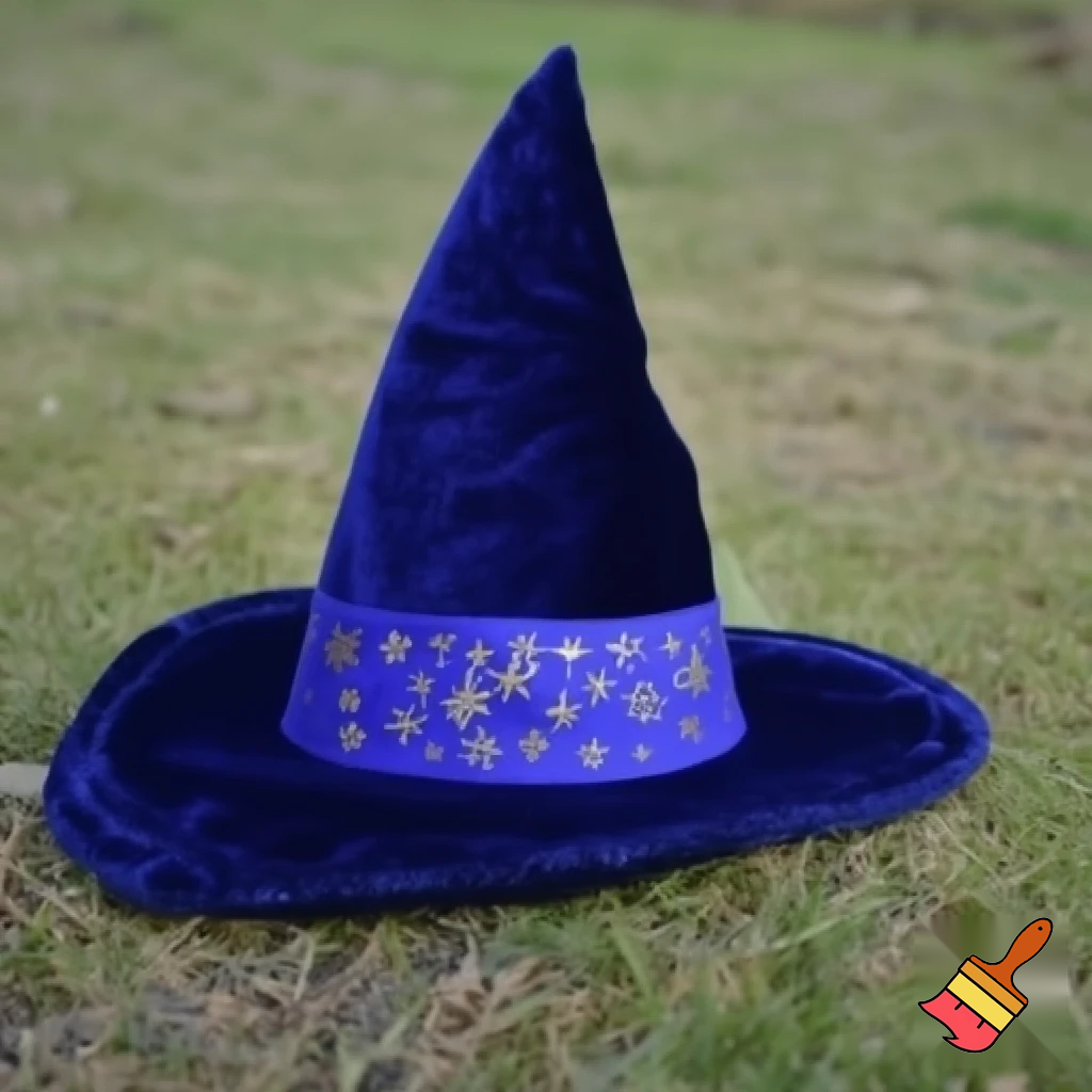 Fabric and velvet Christmas wizard hat