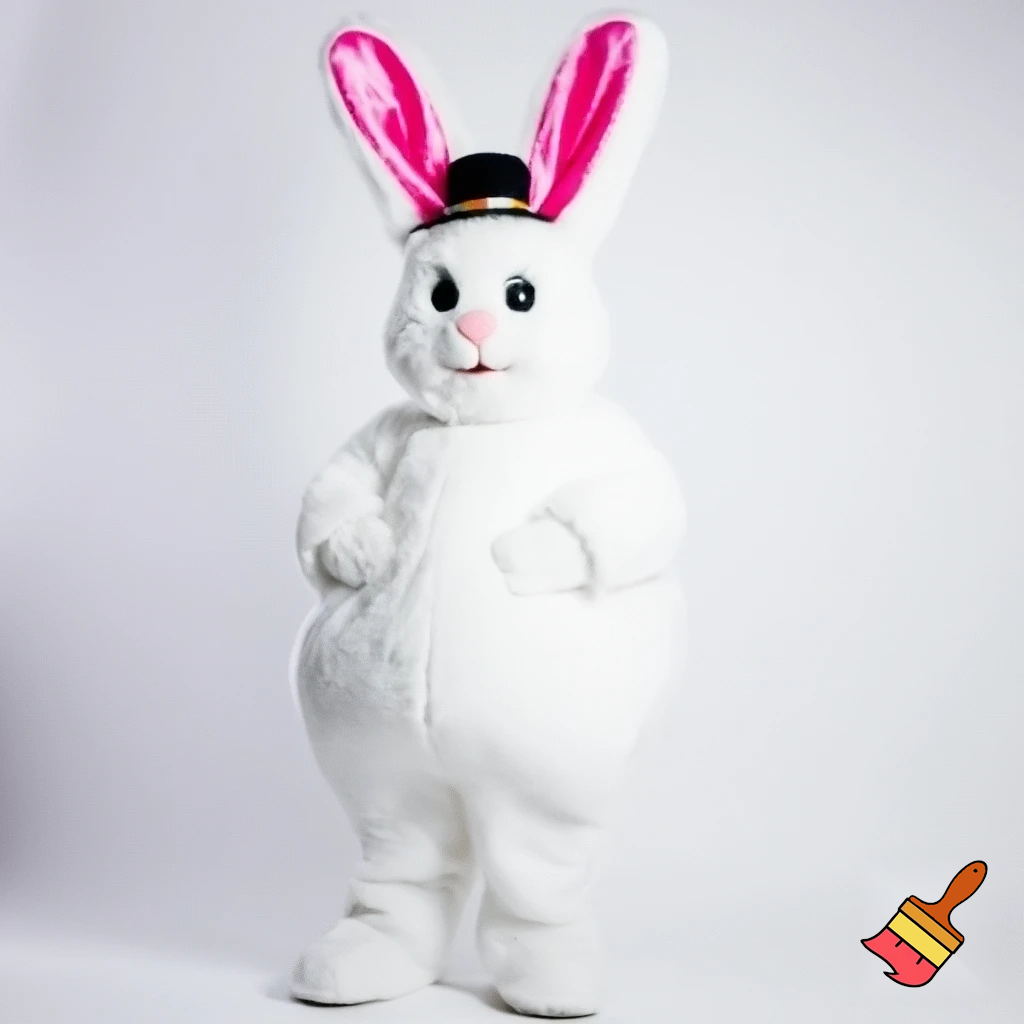 Easter bunny mascot costume top hat mascot costume
