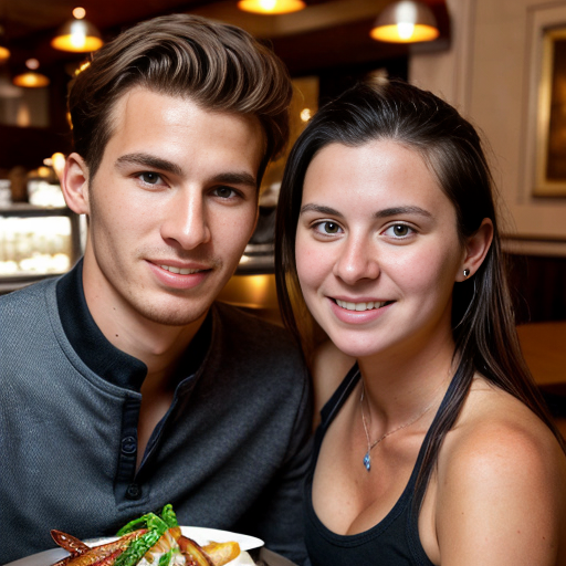 Goretzka and Vanessa at the restaurant 
