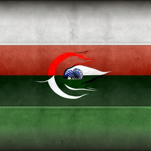 indian flag mixed with bangaldesh and pakistan flag

