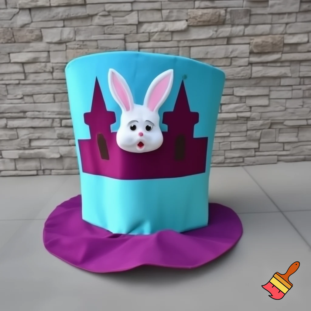 Easter bunny castle mascot top hat costume