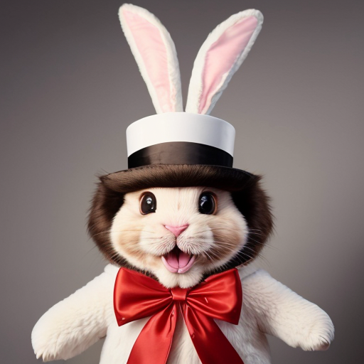 Easter bunny mascot with the top hat costume🏬🌟
