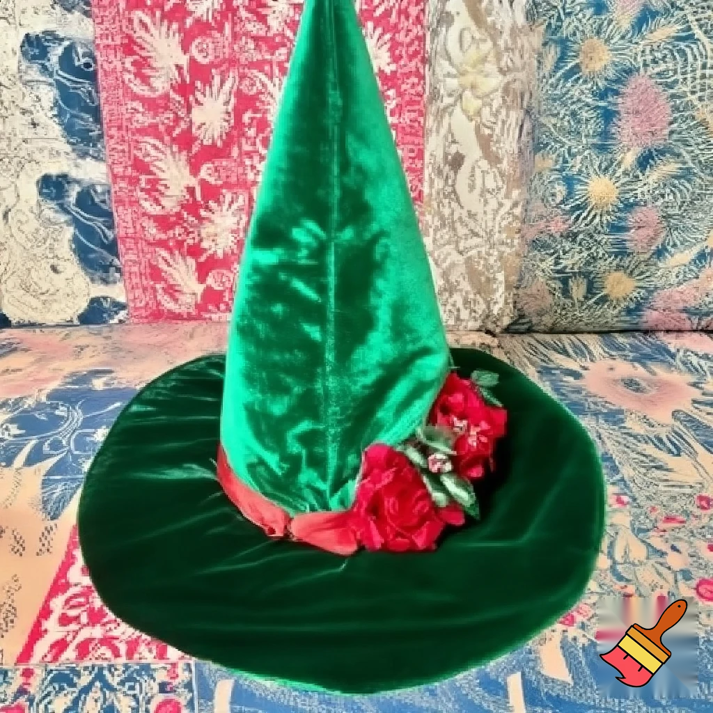 Christmas wizard hat velvet and fabric
