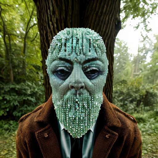 A tree man covered in crystals