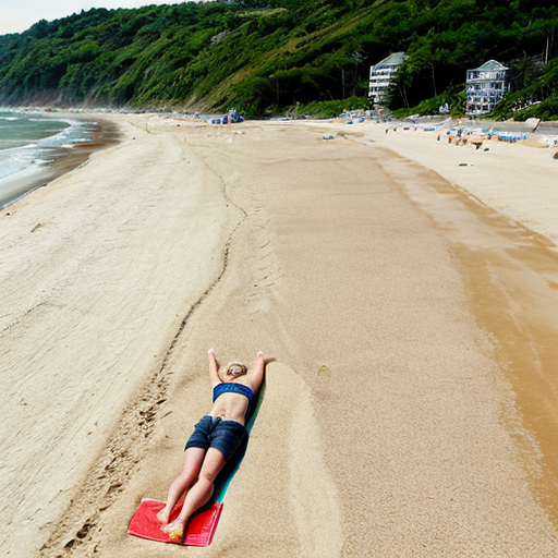 Giant beach rolling down the hill