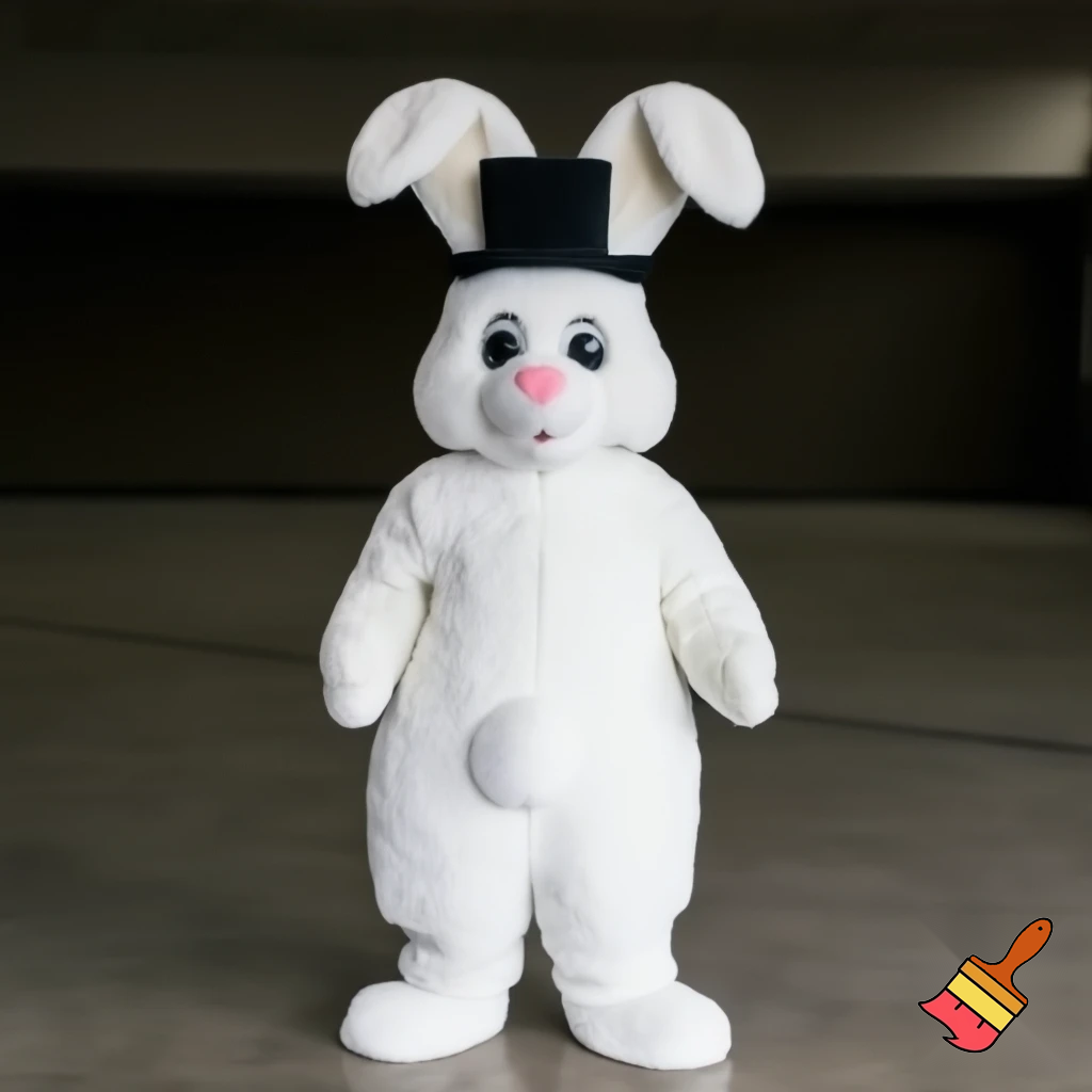 Easter bunny mascot costume top hat mascot costume