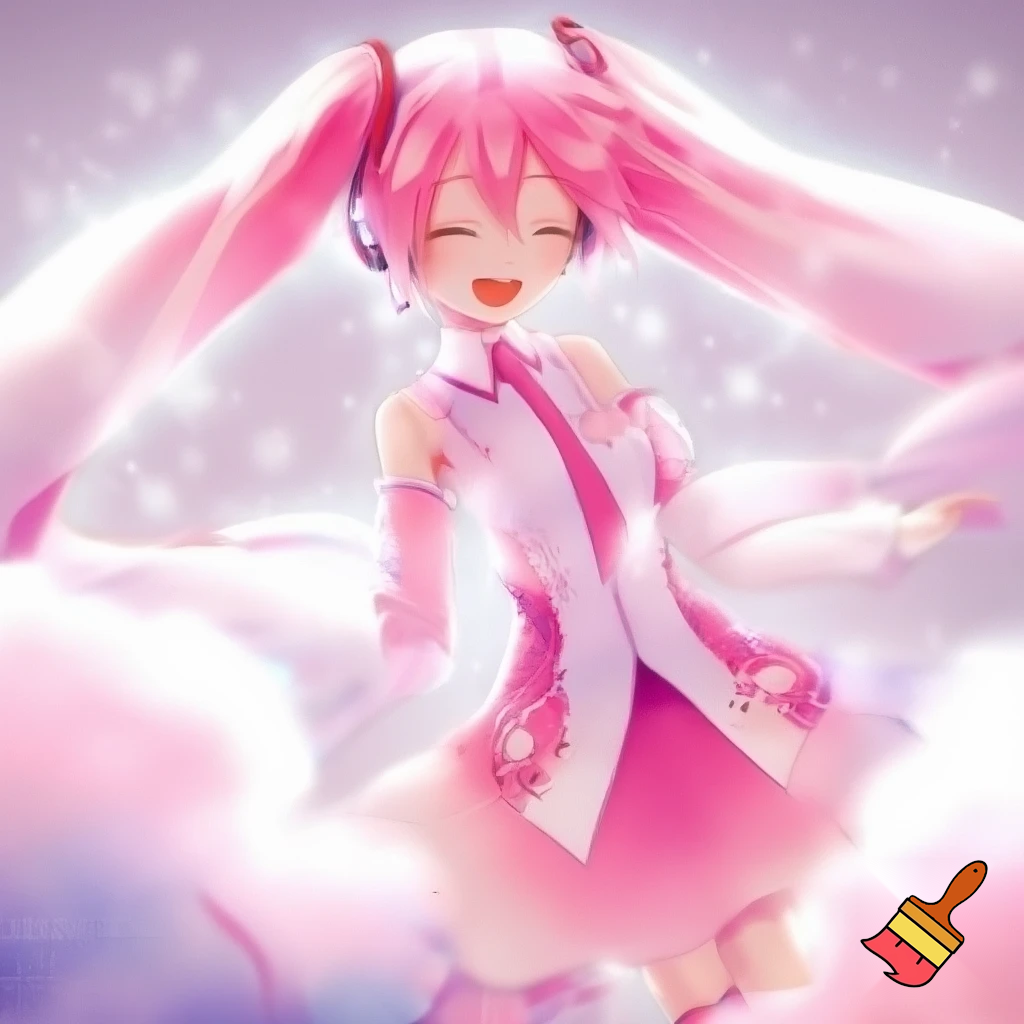 Pink-white Hatsune miku