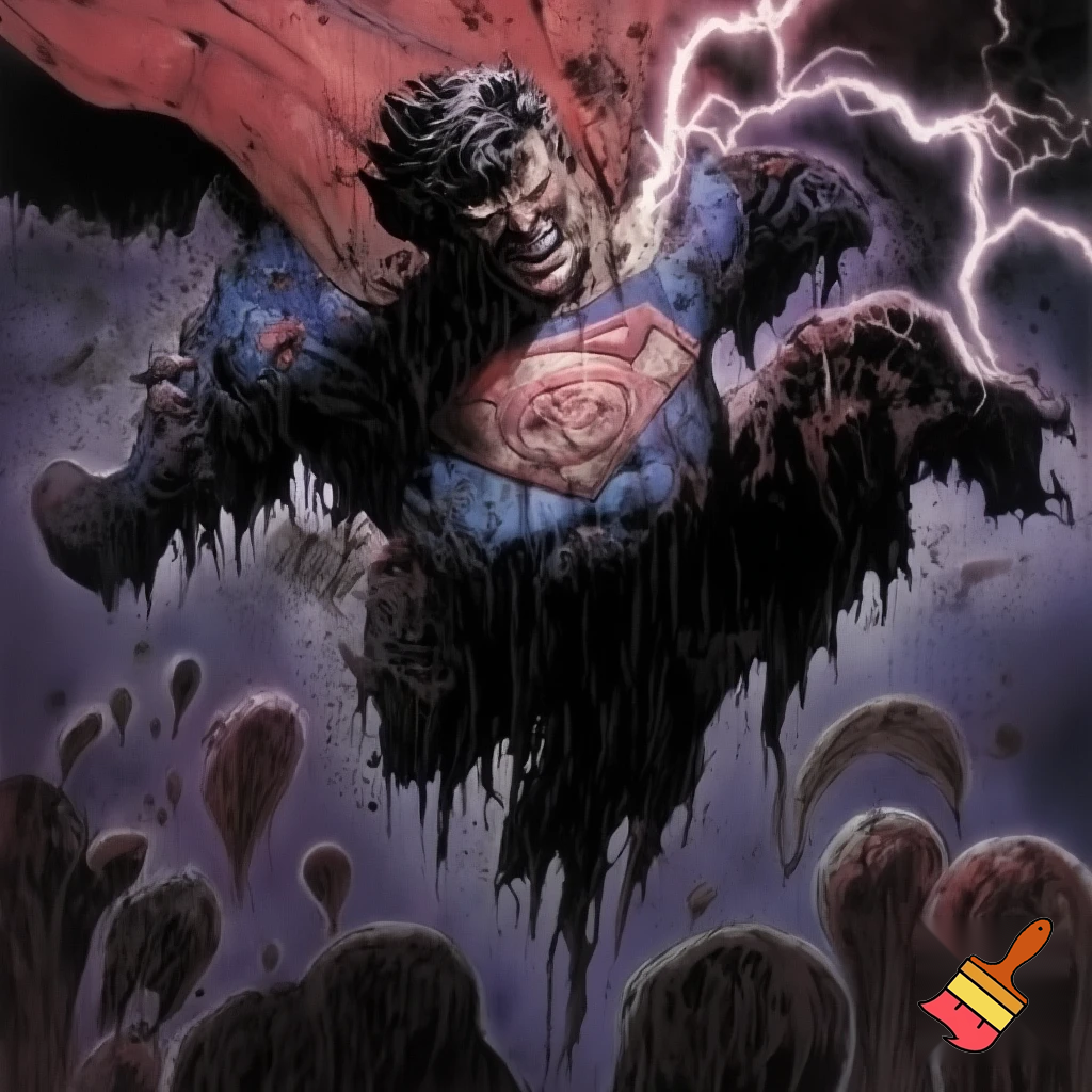 Superman in the style of Stephen Gammell