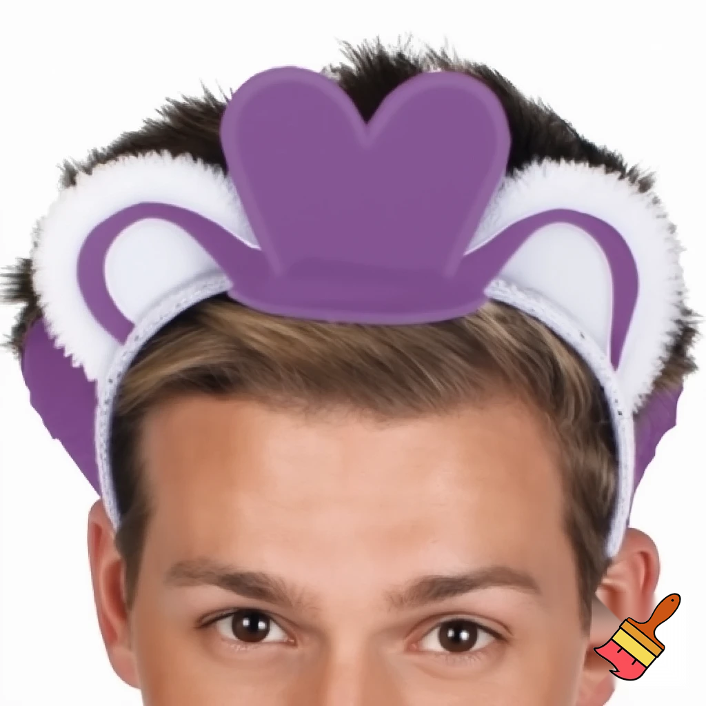 Easter top head headband, purple and white