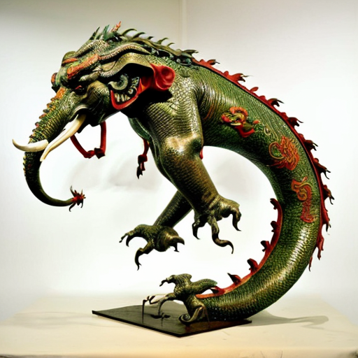 a chinese dragon in salvador dali's elephant style
