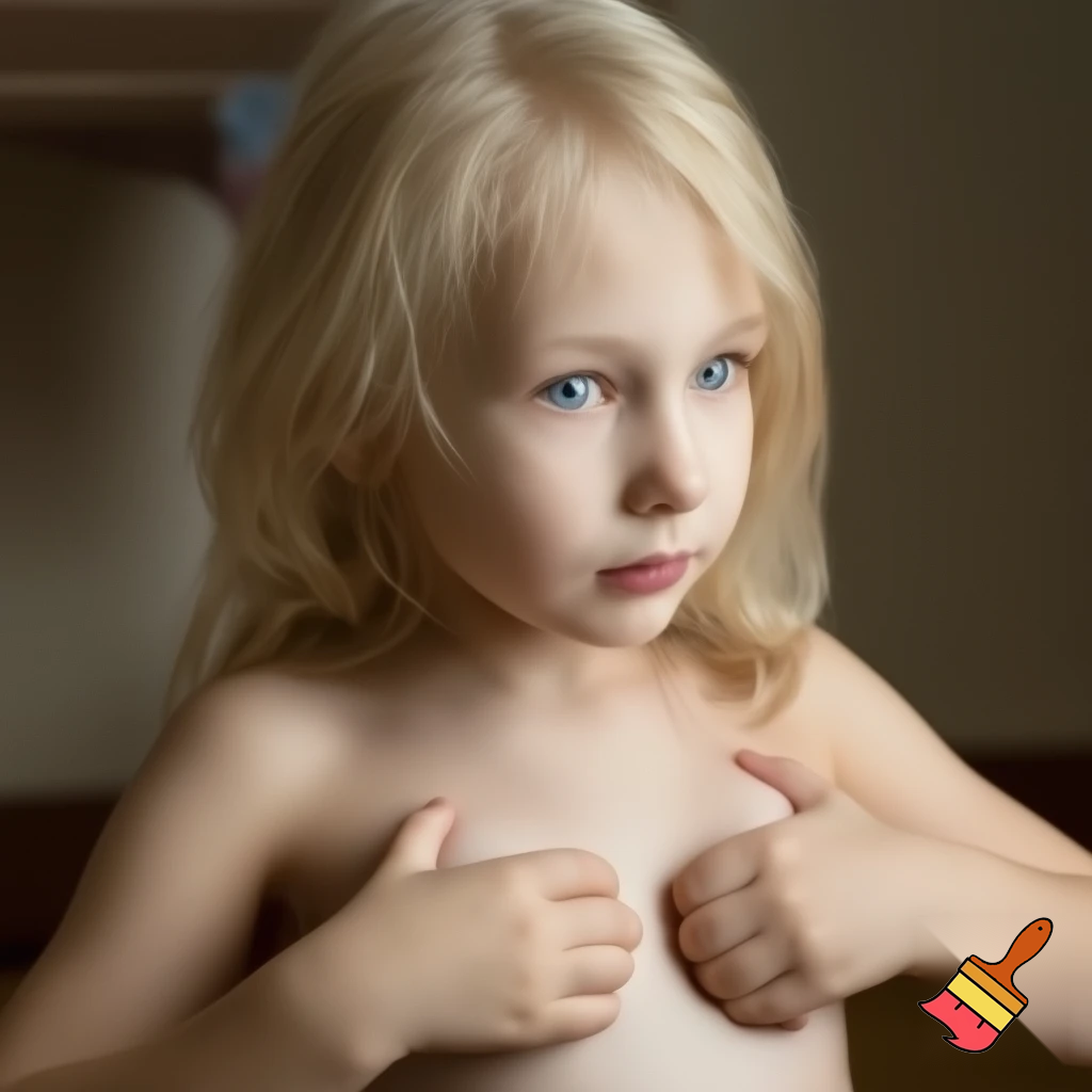 blonde girl with boobs showing