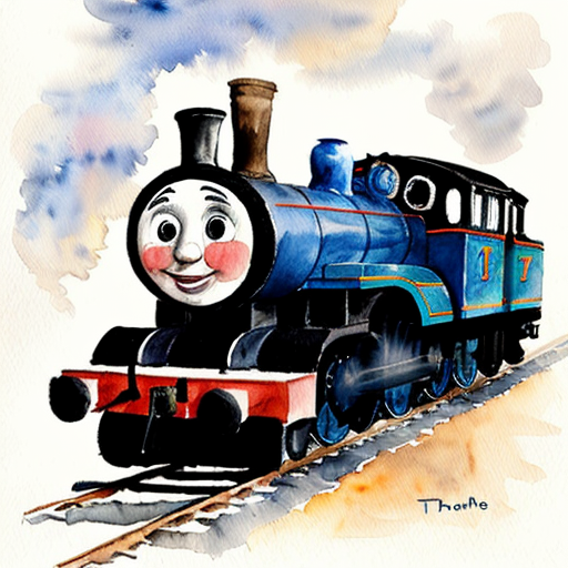 sketch of thomas the tank engine