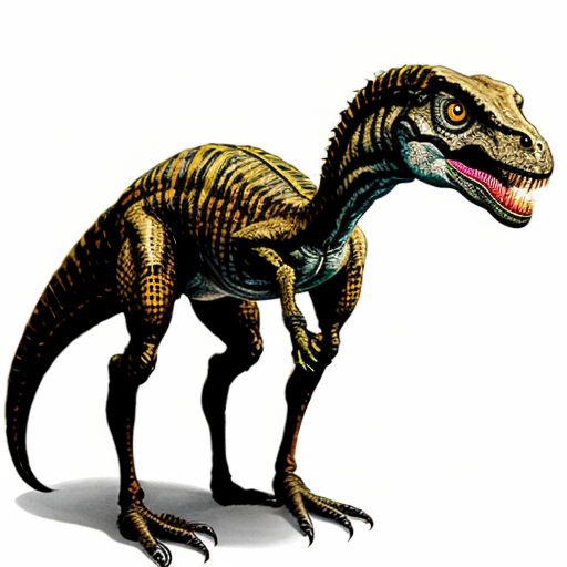 A female velociraptor with big butt cheeks. There are several tranquilizer darts in each butt cheek