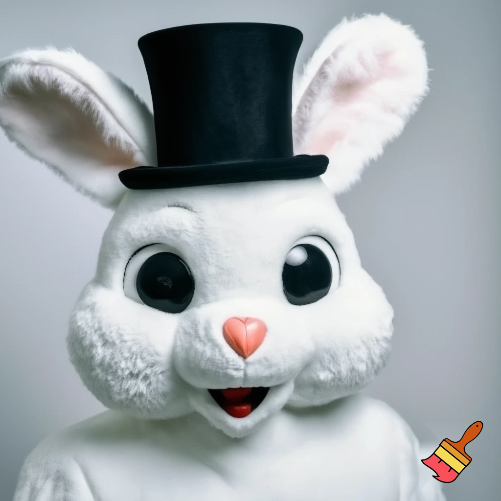 Easter bunny mascot costume top hat mascot costume white