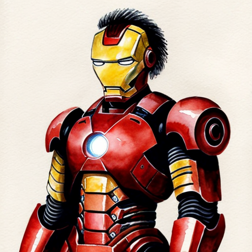 tony the lion puppet in a mech suit like iron man but with a red reactor core