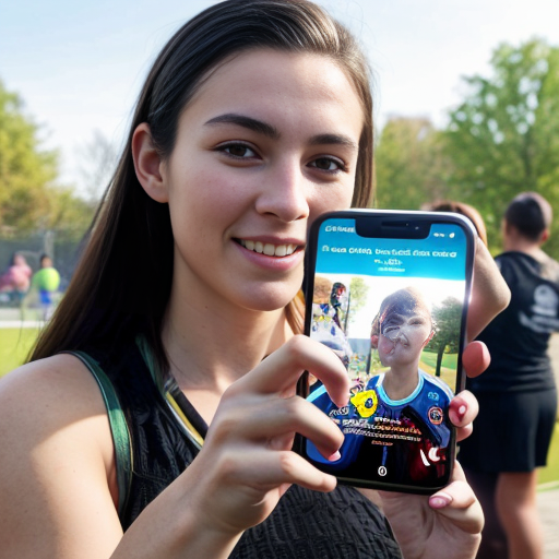 Goretzka play game on apple phone and Vanessa play game on apple phone at the park 