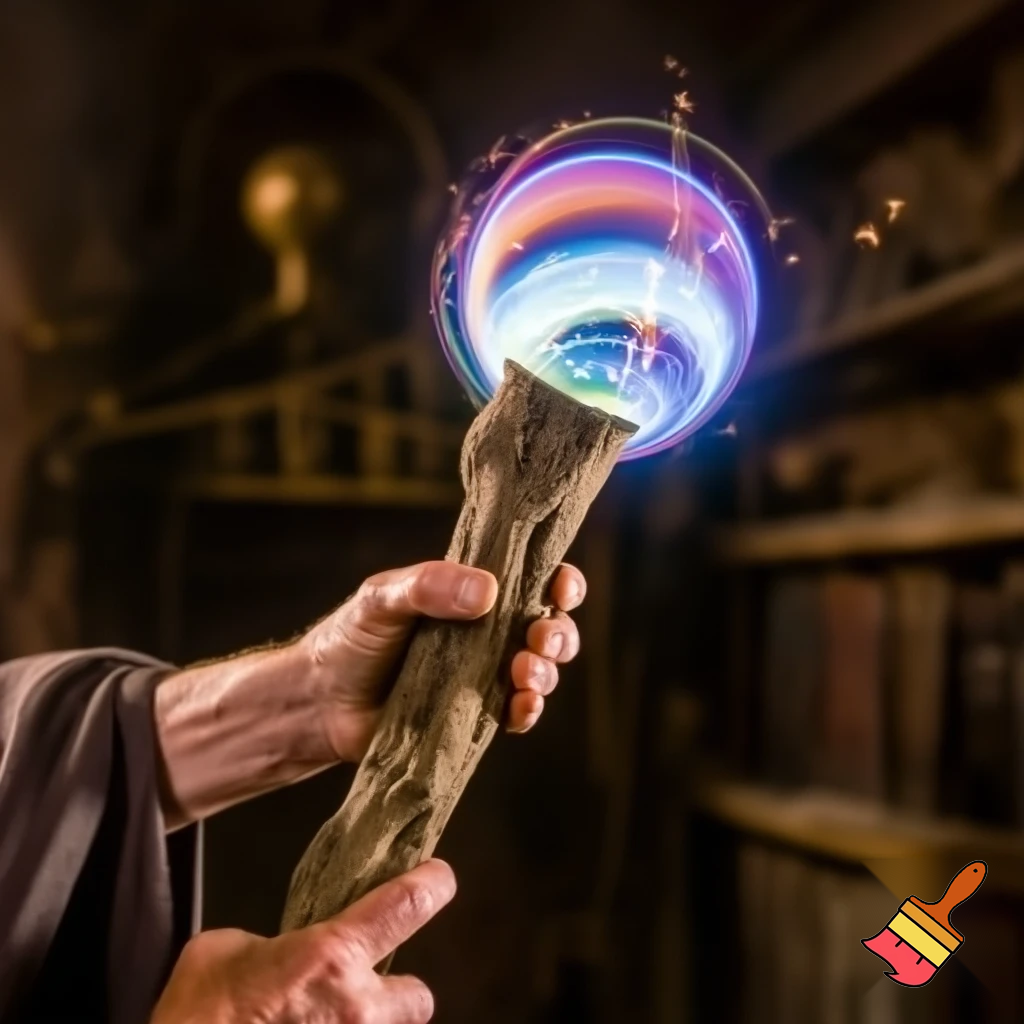 Magic mistake with the magic ball walking stick