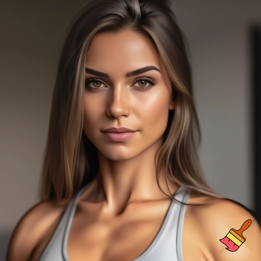 fullbody picture of a 22 year old women with darkblonde long hair, haselnut brown eyes. athletic body, small breasts.