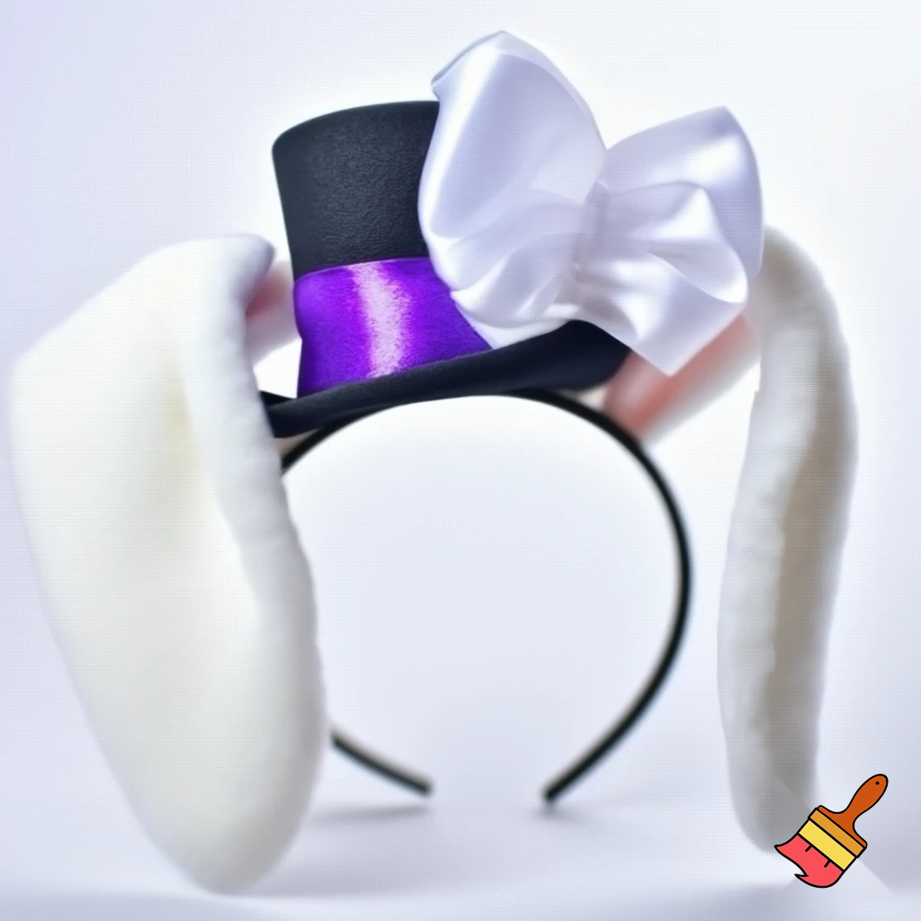 Easter top hat headband, Easter bunny headband, top hat, purple and white