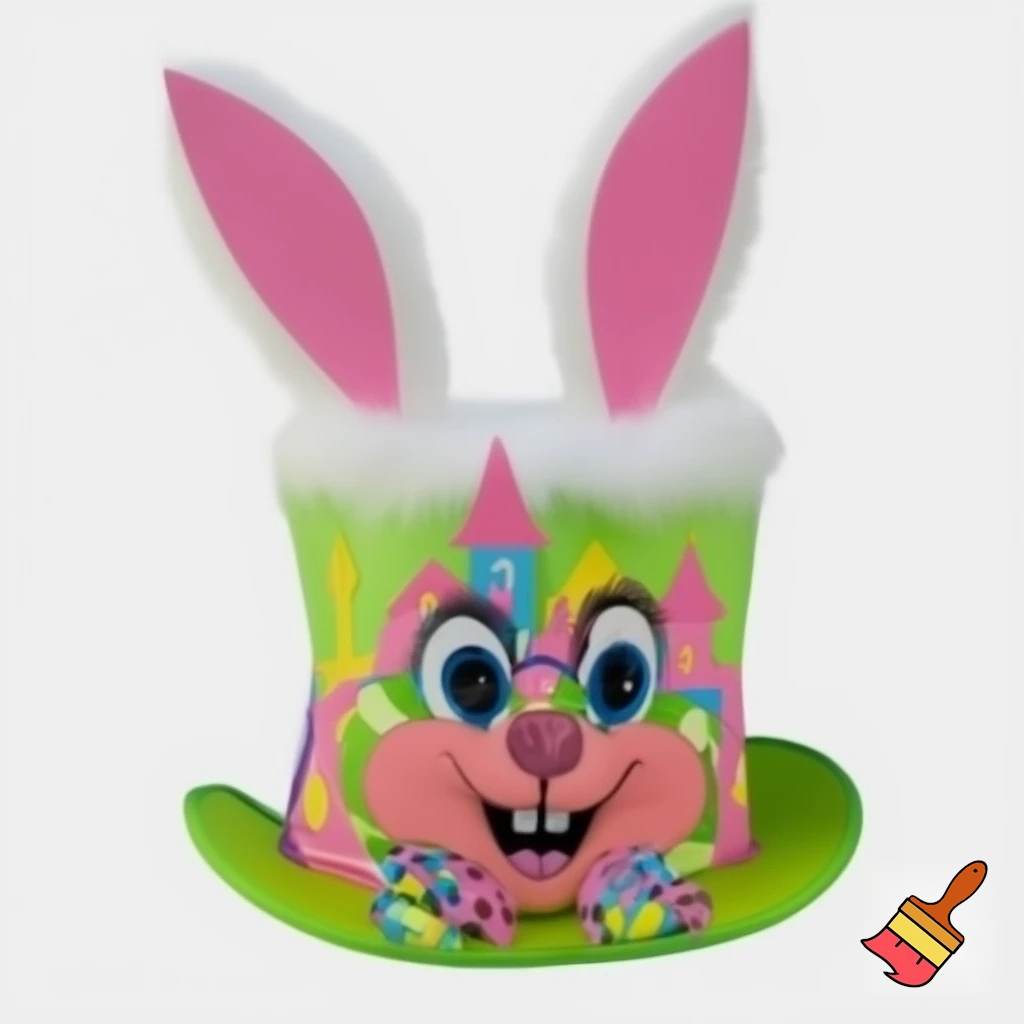 Easter bunny castle mascot top hat costume Easter bunny ears bunny head hat top hat