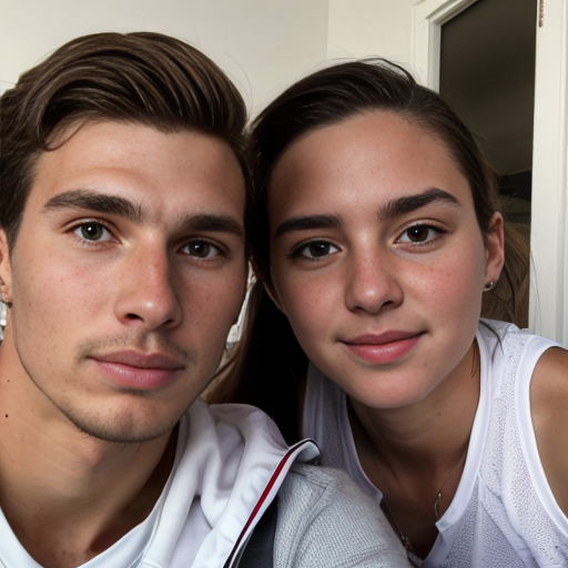 Goretzka and Vanessa at they having free time at the house 