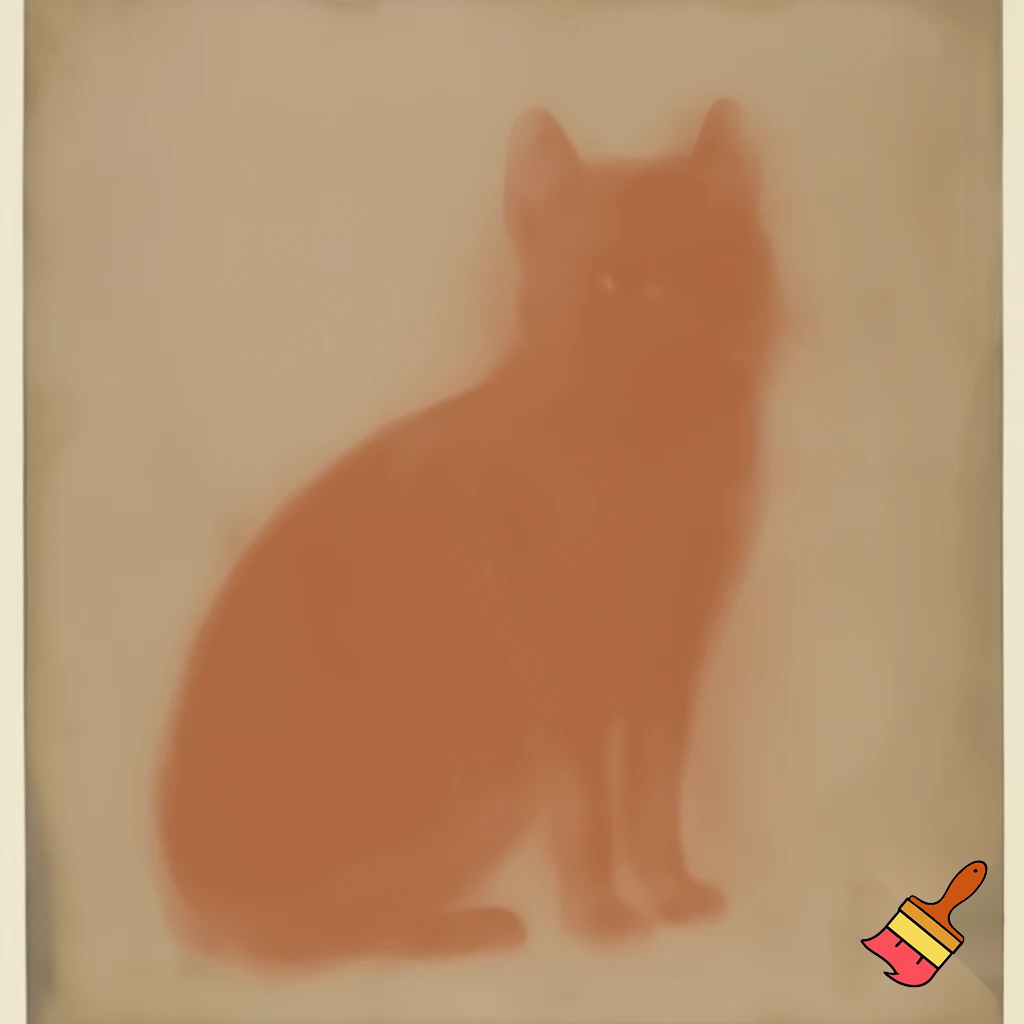 a sketches of  cat silhouttes with marble orange and terracota color backgorund.