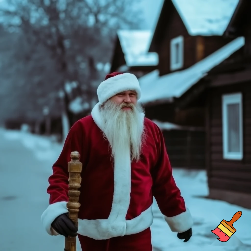 Santa Claus, Russia walking stick star the real person