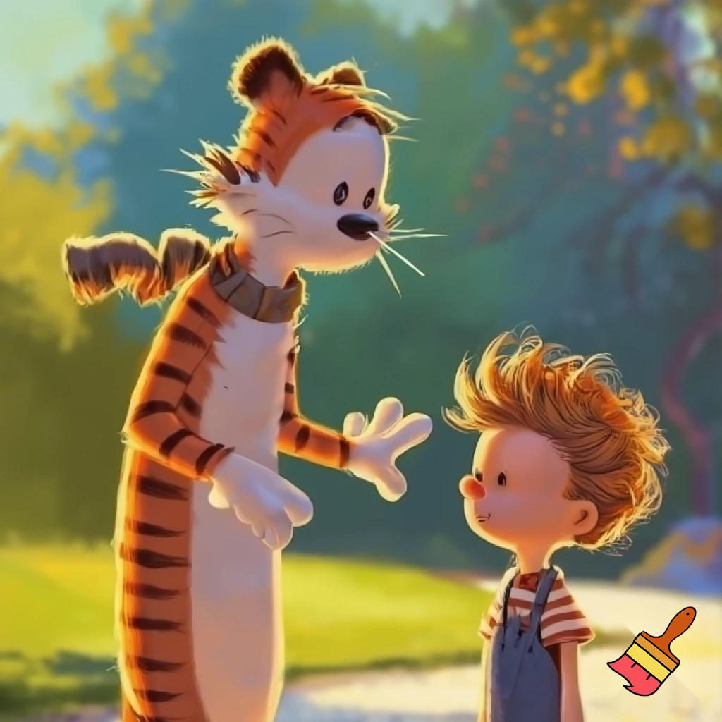 im making a comic strip series like calvin and hobbes, give me 2 more origanal charachters with imagas