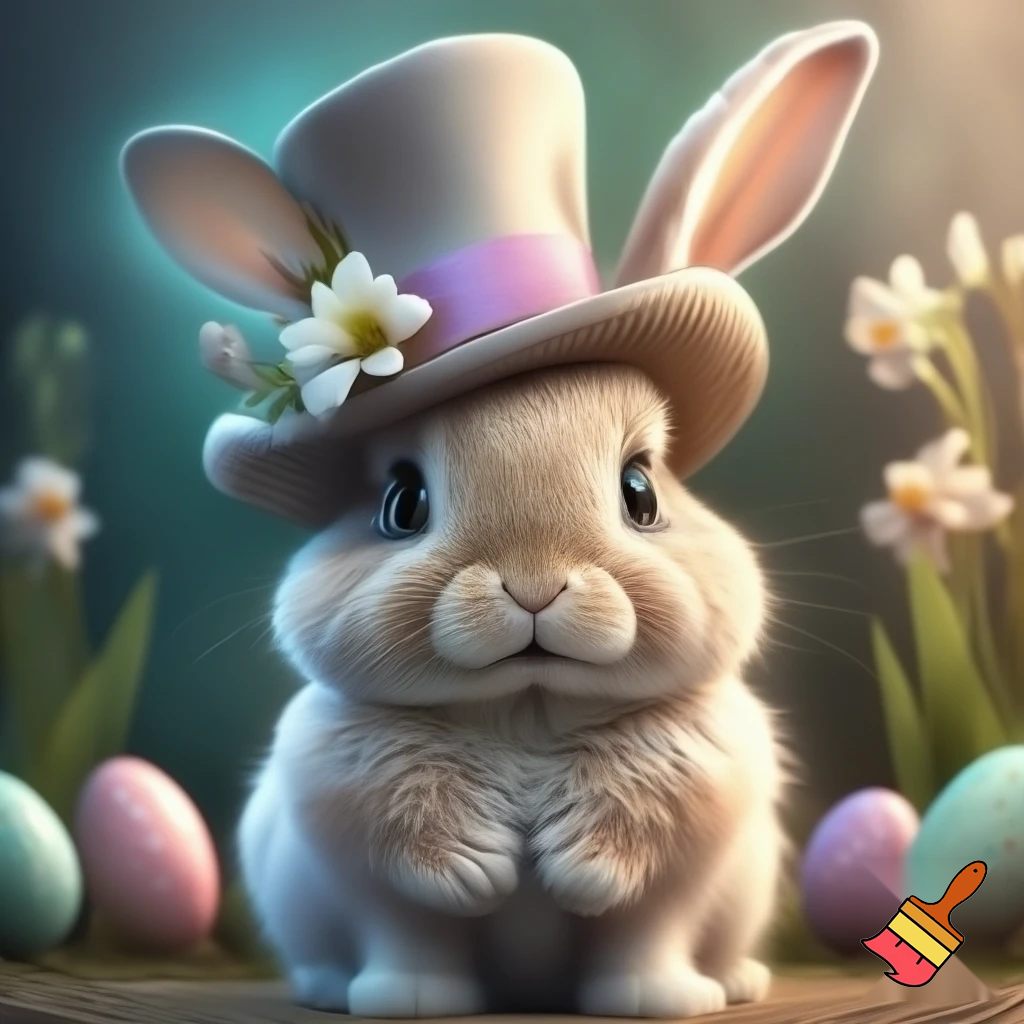 Easter bunny mascot costume top hat special Easter bunny, expensive and a delicate