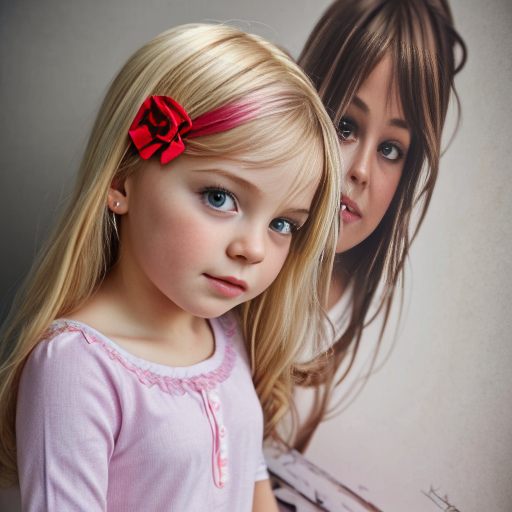 german little girl, blonde hair, nightdress