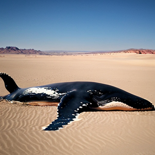 draw a picture of a whale in the desert