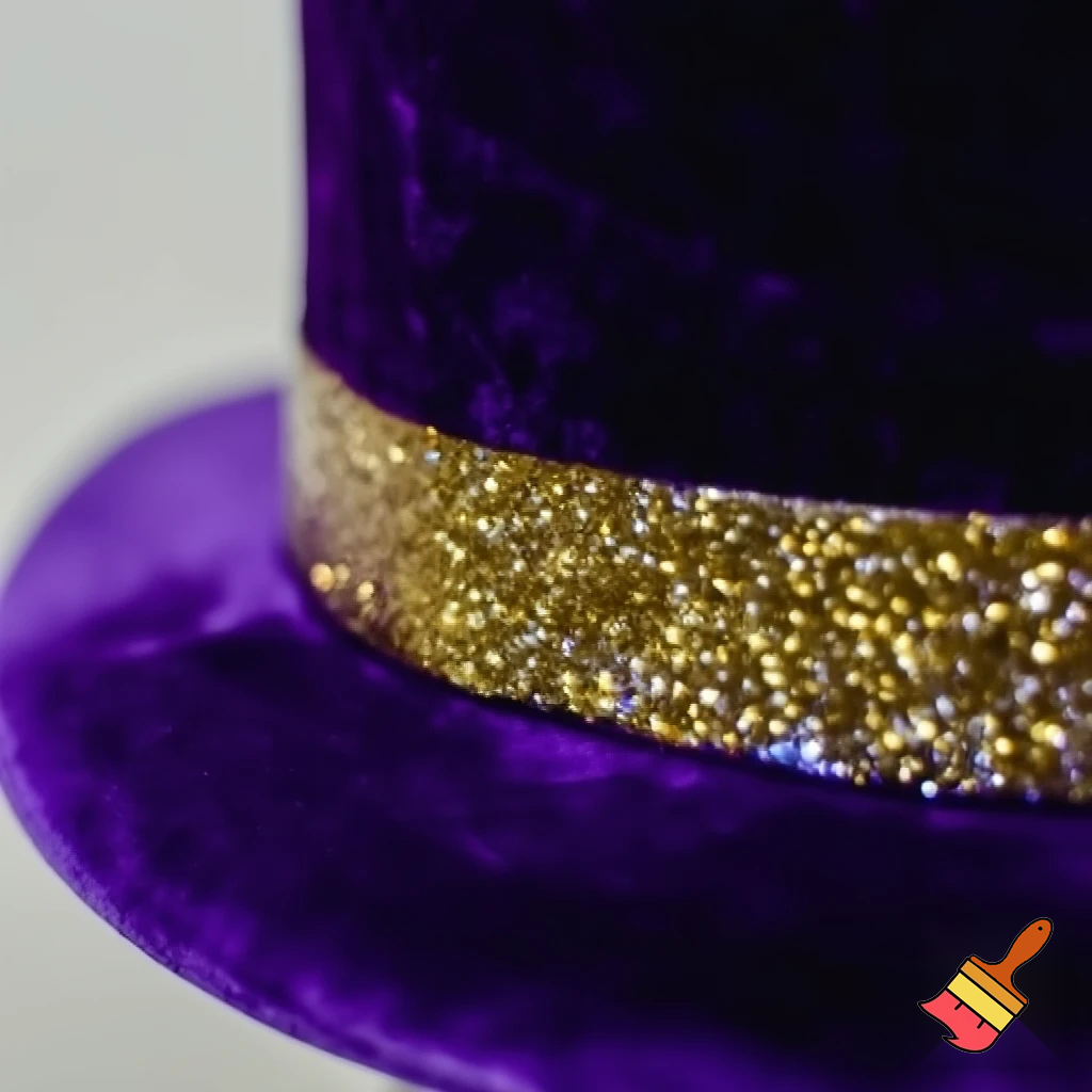 Purple and gold top hat velvet glitter gold purple purple and white purple and white