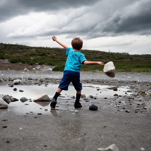 Storm Boy throwing rocks
