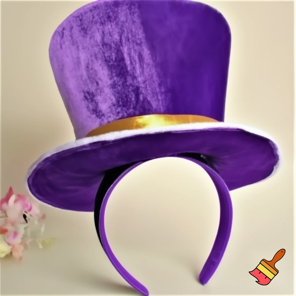 Easter top hat headband Easter bunny headband, purple and white with gold Easter top hat headband and fabric velvet and fabric velvet top head headband top hat headband