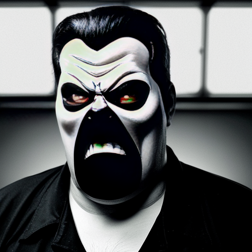 evil angry burger man scary