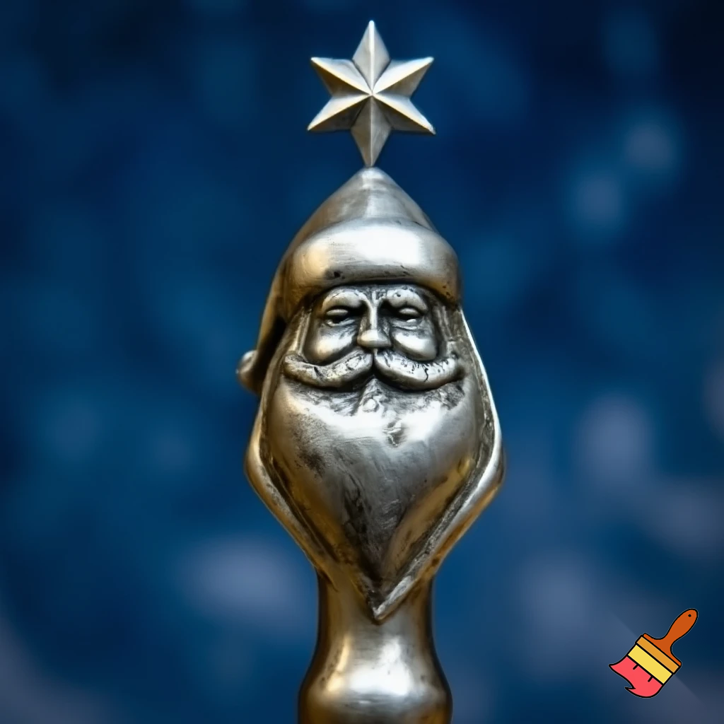 Russian Santa Claus walking stick with a star Santa Claus the real Santa Claus metal