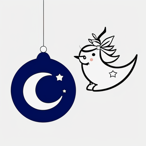 Star and moon christmas cartoon
