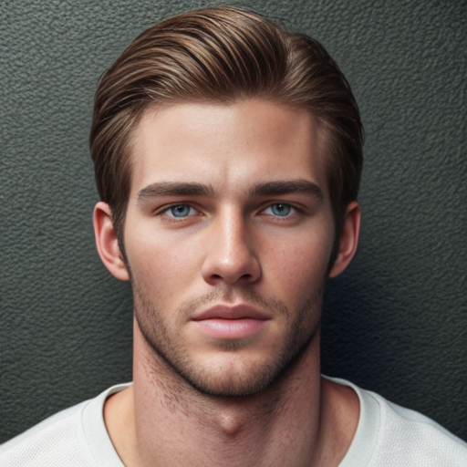 A man with brown hair and green eyes White skinned tall and handsome 
