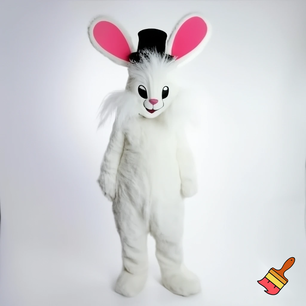 Easter bunny mascot costume top hat mascot costume magic whiskers