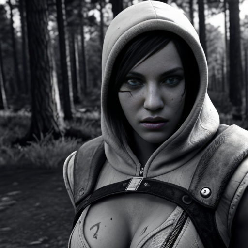 singed from league of legends black and white security footage forest 