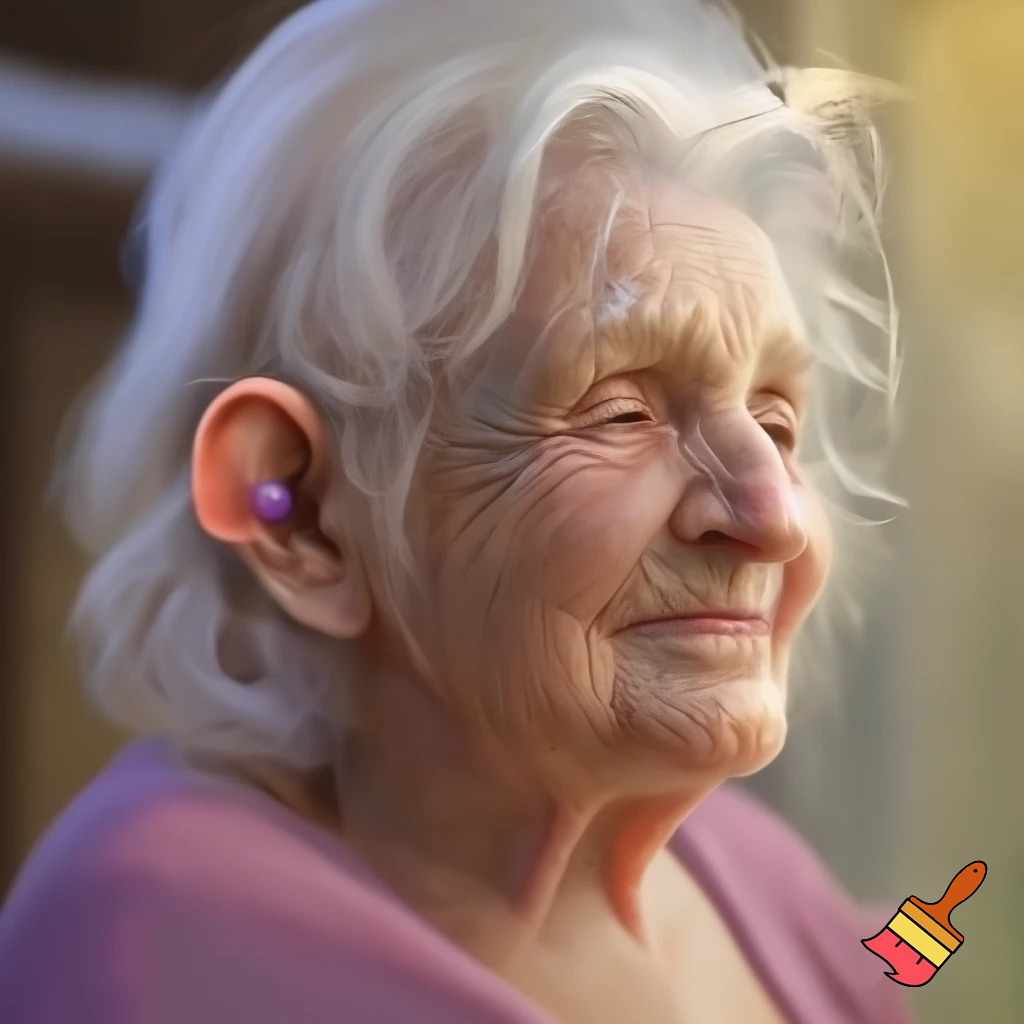 Grandma wearing earplugs 