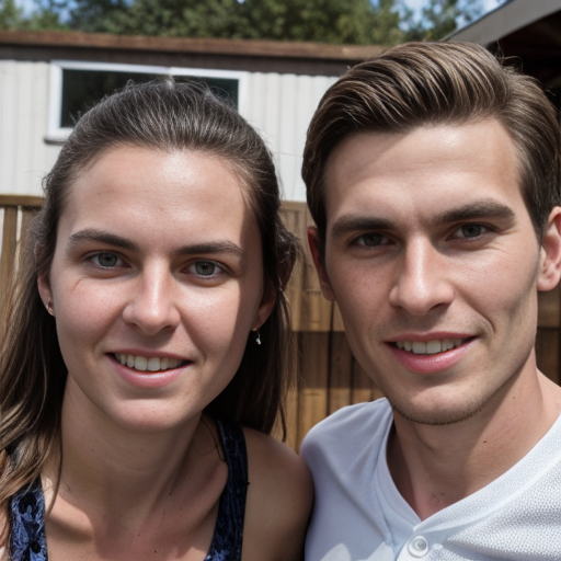 Goretzka and Vanessa at the backyard 